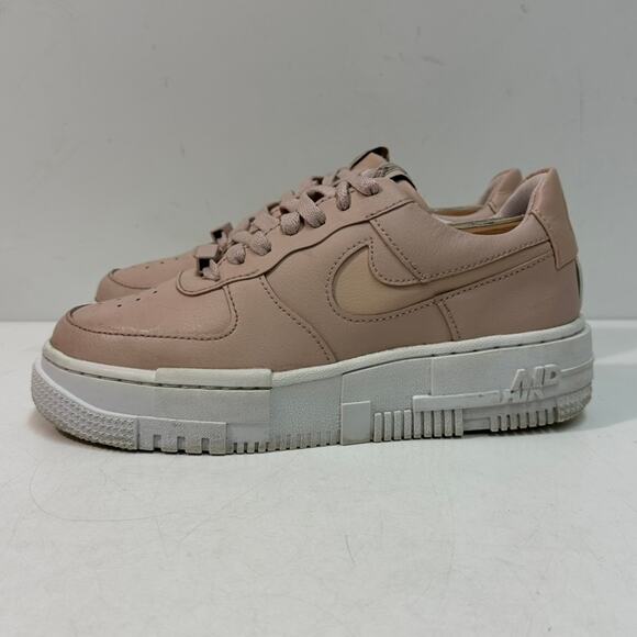 VERY GOOD Nike Women’s Air Force 1 Pixel “Particle Beige” Pink Platform 5 - Picture 3 of 10